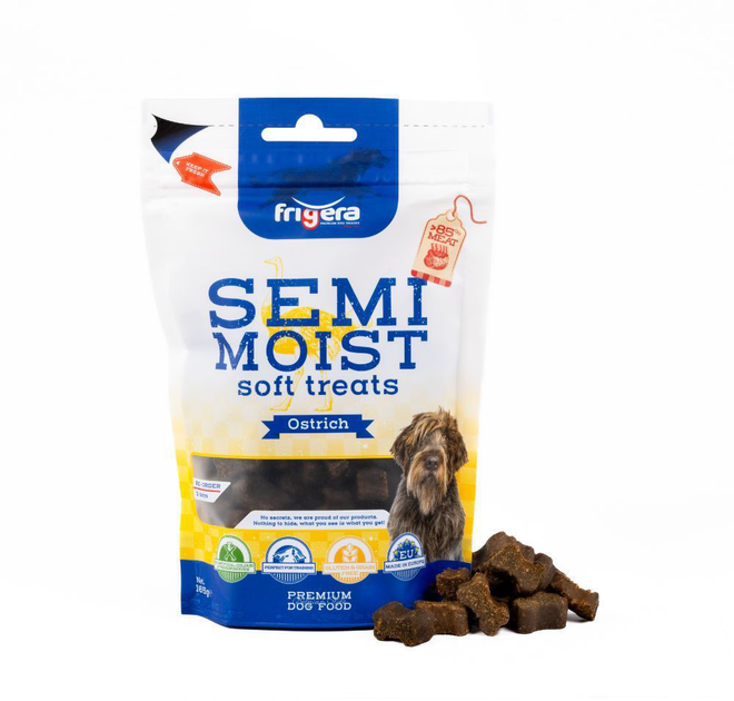 Smakołyk dla psów Frigera Semi-Moist Soft Treats Ostrich 165 g (4022858612422) - obraz 1