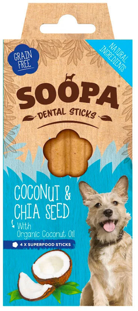 Patyczek dentystyczny dla psów Soopa Cocont and Chia Seed 100 g (5060289920579) - obraz 1