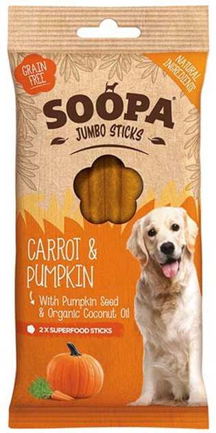 Smakołyk dla psów Soopa Jumbo Sticks Carrot and Pumpkin 170 g (5060289920777) - obraz 1