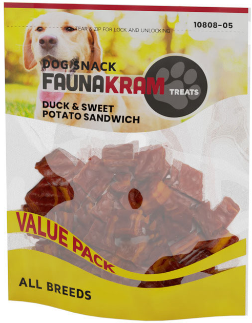 Smakołyk dla psów Faunakram Duck Sweet Potato Sandwich Snack 300 g (5714736002799) - obraz 1