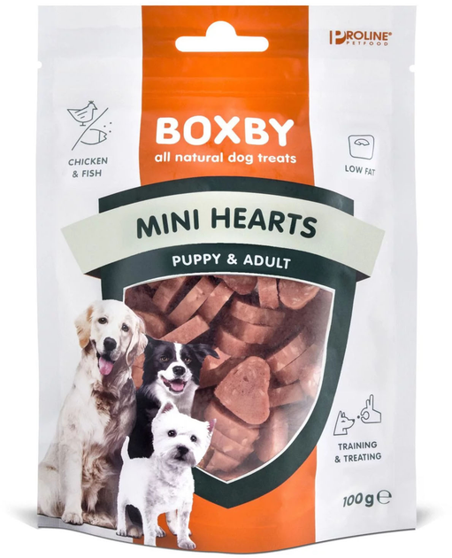 Smakołyk dla psów Boxby Mini Puppy Hearts 100 g (8716793902385) - obraz 1