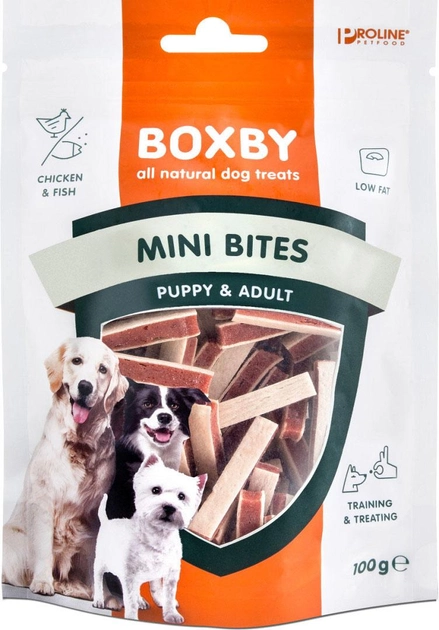 Smakołyk dla psów Boxby Mini Puppy Snack Bites 100 g (8716793902392) - obraz 1