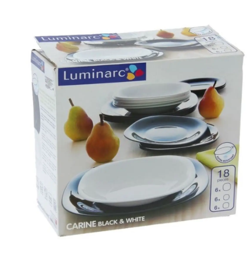 Набір столового посуду Luminarc Carine Black&White 18 пр. N1479 - изображение 3