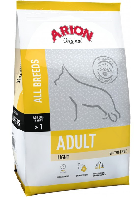 Sucha karma dla dorosłych psów Arion All Breeds Light 12 kg (5414970055260) - obraz 1