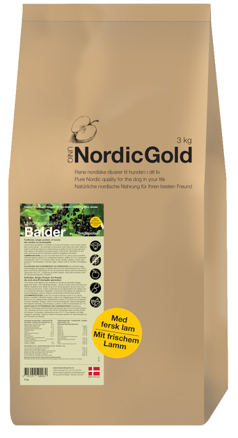 Karma sucha dla psów dorosłych UniQ Nordic Gold Balder 3 kg (5707179490032) - obraz 1