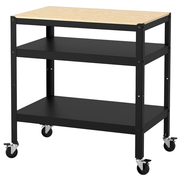 Візок IKEA BROR, чорний, соснова фанера, 85х55 см, 603.338.50 - Фото 2 Візок IKEA BROR, чорний, соснова фанера, 85х55 см, 603.338.50 - изображение 2