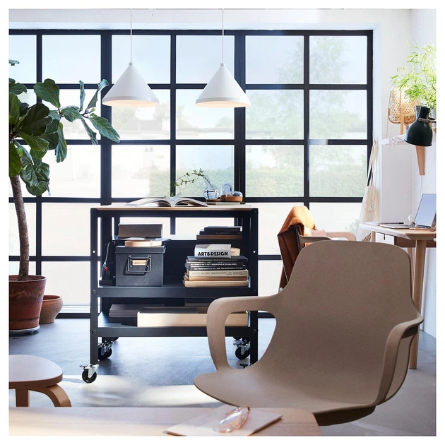 Візок IKEA BROR, чорний, соснова фанера, 85х55 см, 603.338.50 - Фото 5 Візок IKEA BROR, чорний, соснова фанера, 85х55 см, 603.338.50 - изображение 5