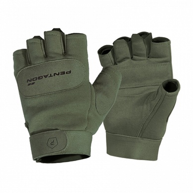 Перчатки тактические беспалые Pentagon Duty Mechanic 1/2 Gloves Olive Green L - изображение 1