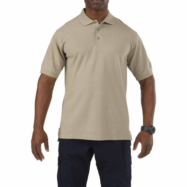 Футболка Поло тактична з коротким рукавом 5.11 Tactical Professional Polo - Short Sleeve Silver Tan XL (41060-160) - зображення 1