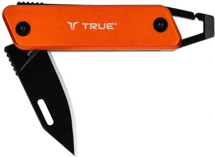 Раскладной туристический нож True Utility Modern Keychain Knife Чорний-Помаранчевий - изображение 1