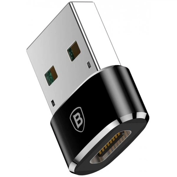 Adapter USB A To USB C — Baseus (CAAOTG-01) Black — CAAOTG-01 Black (752026) - Фото 3 Adapter USB A To USB C — Baseus (CAAOTG-01) Black — CAAOTG-01 Black (752026) - изображение 3