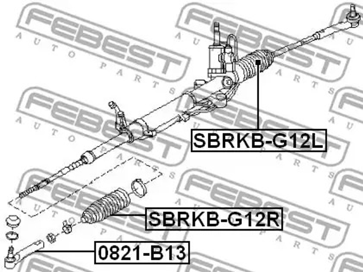 Пильовик кермової рейки Impreza 00-, FEBEST (SBRKBG12L) - зображення 2