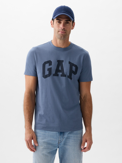 Футболка бавовняна довга чоловіча GAP 856659-02 2XL Cиня (1200132718906) - зображення 1