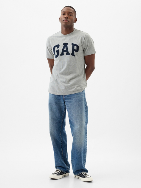 Футболка бавовняна довга чоловіча GAP 856659-00 S Сіра (1200132219441) - зображення 3