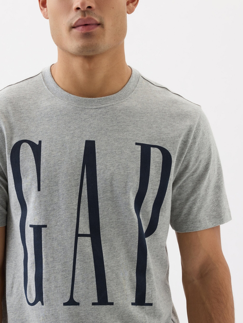 Футболка бавовняна довга чоловіча GAP 866774-02 L Сіра (1200132219526) - зображення 4
