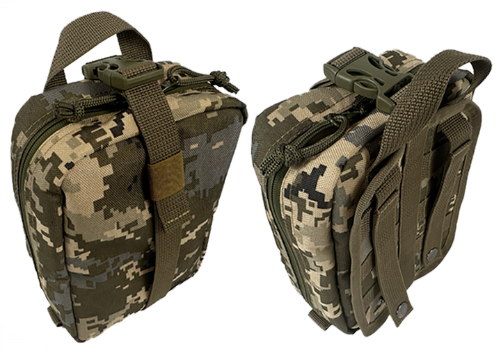 Подсумок аптечка быстросъемная тактическая MOLLE пиксель ВСУ MM-14 (MOLLE, подсумок на разгрузку, жилет, РПС) EFPABK27-10 - изображение 1