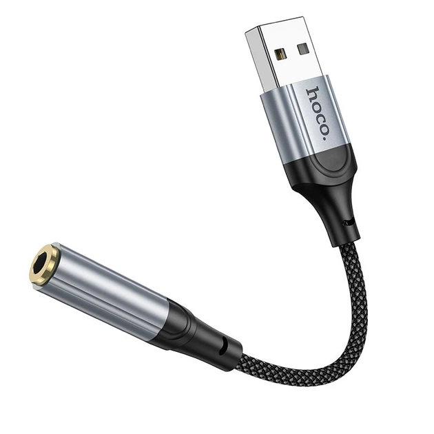 Перехідник HOCO fresh external Sound Card USB to 3.5 LS36 |0.12m, DAC| - Фото 6 Перехідник HOCO fresh external Sound Card USB to 3.5 LS36 |0.12m, DAC| - зображення 6