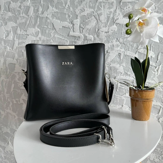 Женская Сумка Стиль Zara На Плечо Сумочка Зара Черная Эко Кожа Люкс Качество (261011) - изображение 10