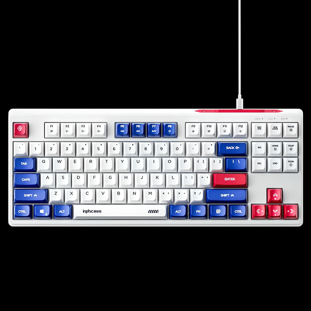 Проводная клавиатура INPHIC K9 с RGB подсветкой, подключение USB-TypeC, компактная, тихая, бело-синий (Ukr) - Фото 2 Проводная клавиатура INPHIC K9 с RGB подсветкой, подключение USB-TypeC, компактная, тихая, бело-синий (Ukr) - изображение 2