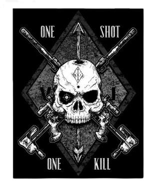 Шеврон патч Снайпер One Shot One Kill на липучці велкро - зображення 1