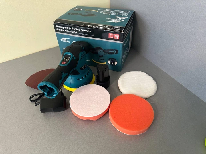 Аккумуляторная полировальная машинка Waxing Polisher YK49 с насадками Li-Ion 12V 2000mAh 150 мм Бирюзовый (14-36-YK49) - изображение 4