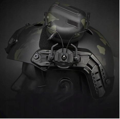 Крепления на шлем адаптер для тактических наушников Peltor, Eamor, Walker, 3M FAST черный - изображение 2