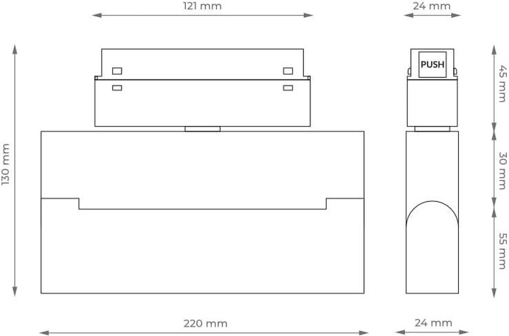 Reflektor szynowy magnetyczny liniowy regulowany DPM M-Line 12 W biały (MTL-SPRL-12W-W) - obraz 5