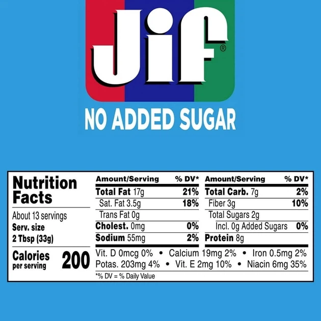 Арахисовая паста JIF No Sugar Creamy Peanut Butter Spread Без сахара 440г - Фото 4 Арахисовая паста JIF No Sugar Creamy Peanut Butter Spread Без сахара 440г - изображение 4