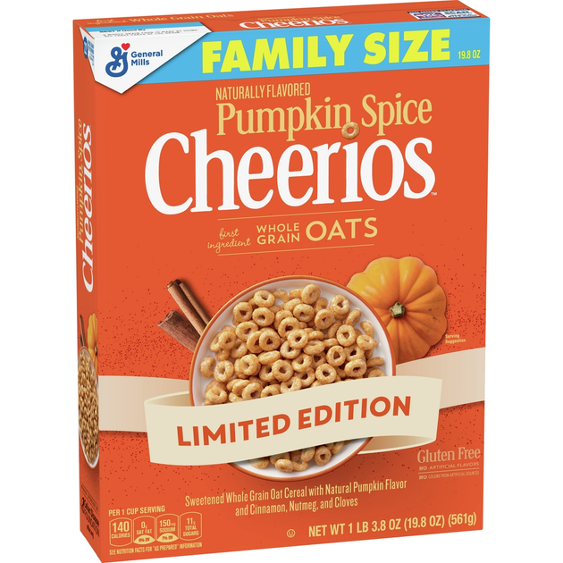 Хлопья на завтрак со вкусом тыквы и корицы Cheerios Pumpkin Spice Gluten Free 524г - изображение 1