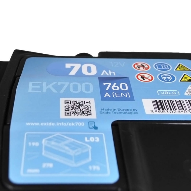 Аккумулятор автомобильный EXIDE Start-Stop AGM 70Аh 760A R+ - изображение 3