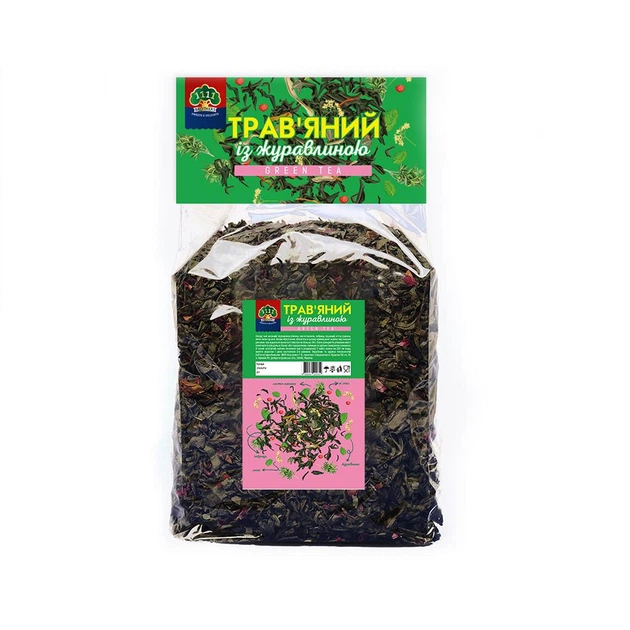 Чай Green Tea Трав'яний з журавлиною 100г - Фото 1 Чай Green Tea Трав'яний з журавлиною 100г - изображение 1