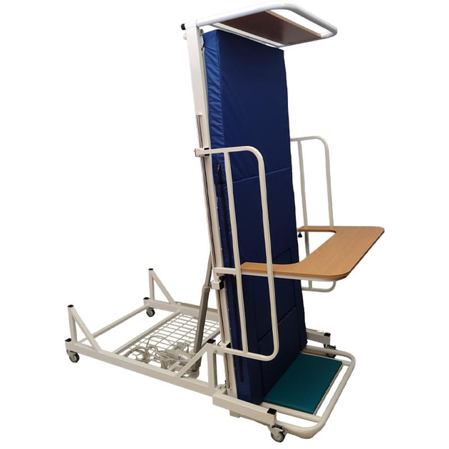 Вертикализатор-кровать медицинская функциональная Riberg АН8-11-04 с электрическим приводом и функцией кардио-кресла с матрасом боковыми поручнями прикроватной трапецией и стационарным штативом - изображение 1
