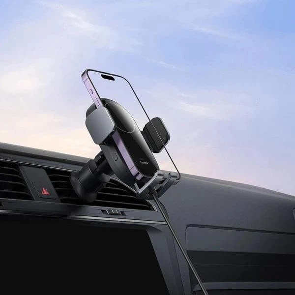 Держатель в авто с беспроводной зарядкой 15W Baseus LightChaser Series Electric Car Mount (C40355900121-00) Black - изображение 9