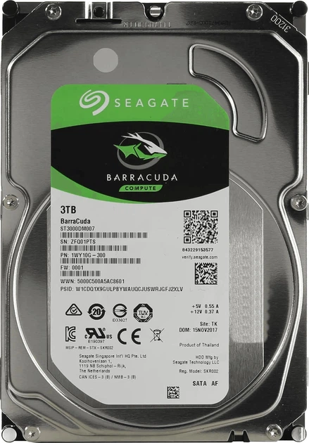 Жорсткий диск Seagate Barracuda 3TB 5400rpm 256MB ST3000DM007 3.5
