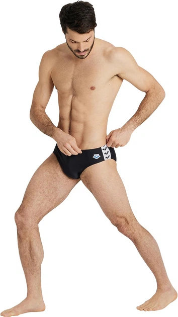 Чоловічі плавки для плавання в басейні Arena Icons Swim Briefs (005049-500) чорний 75 - зображення 6