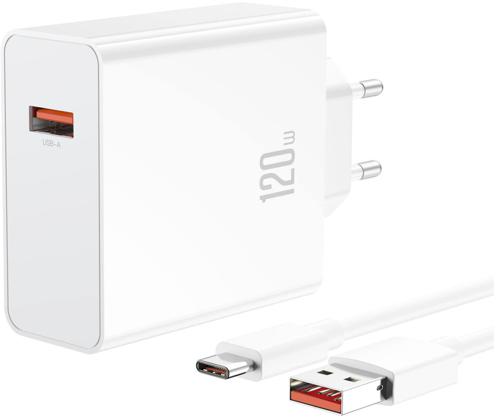 Сетевое зарядное устройство XO L128 120W с кабелем USB-A to Type-C ...