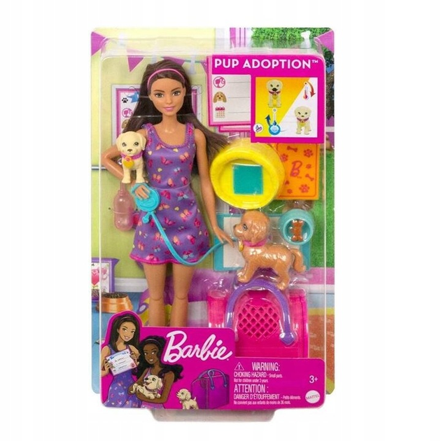 Lalka z akcesoriami Mattel Barbie Adopcja piesków (0194735101764) - obraz 1