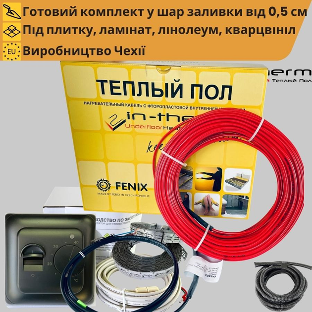Теплый пол комплект in-therm ECO PDSV20 170 Вт+ терморегулятор ...