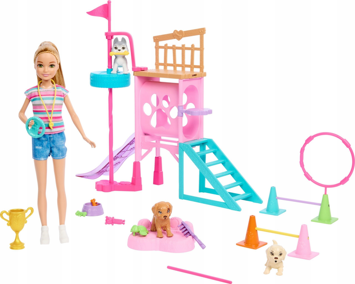 Lalka z akcesoriami Mattel Barbie Stacie Plac zabaw piesków (0194735180363) - obraz 1