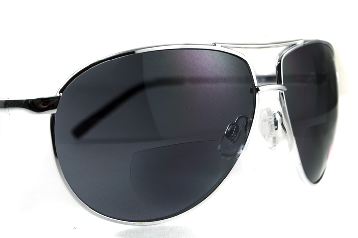 Бифокальные защитные очки Global Vision Aviator Bifocal (+2.5) (gray) серые - изображение 2