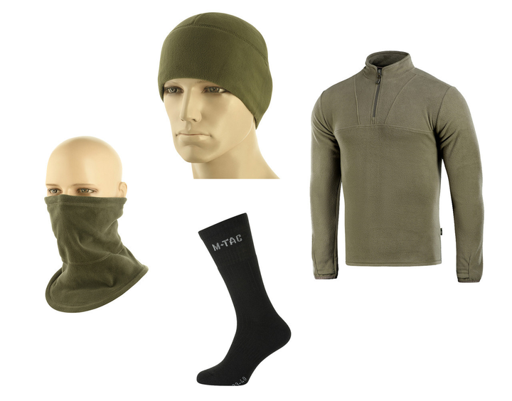 M-tac комплект кофта тактична, шапка, бафф, шкарпетки олива ЗСУ XL - зображення 1