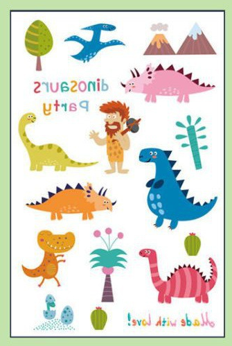 Временное переводное тату ДИНОЗАВРЫ татуировка для детей 4 листа (II) 26351 - изображение 2