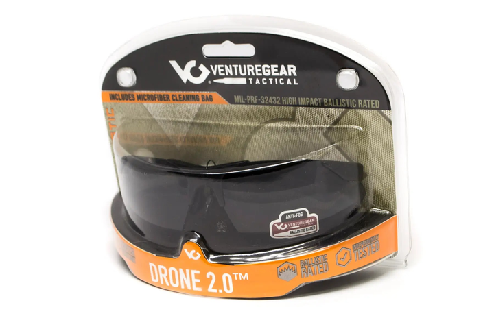 Защитные очки Venture Gear Tactical Drone 2.0 Green (gray) Anti-Fog серые в зеленой оправе - изображение 2