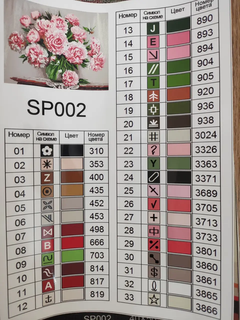 Алмазная мозаика Пионы в вазе 40х50 см ColorArt SP002 - изображение 4