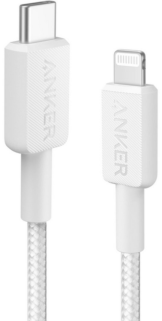 Кабель Anker 322 USB-C to Lightning - 1.8m Nylon White (A81B6H21 ...