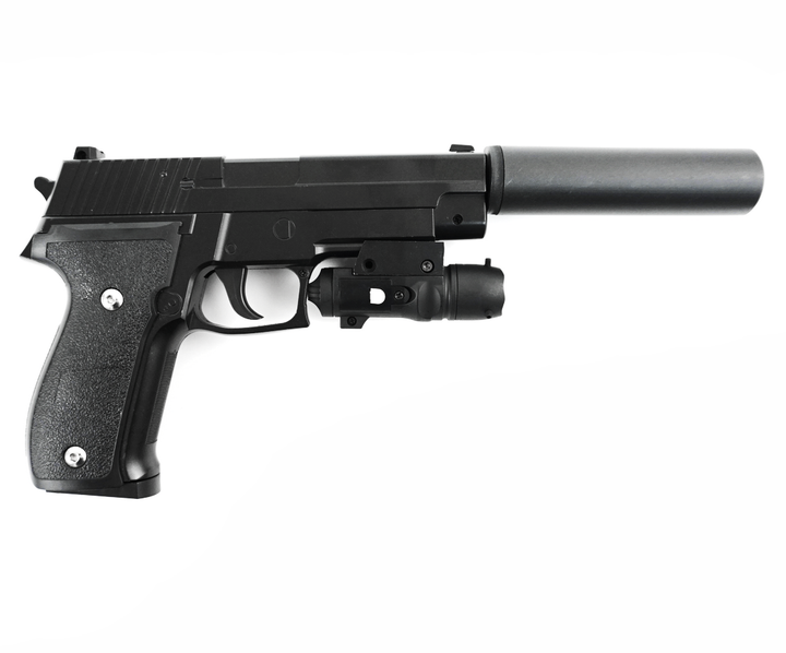 Дитячий страйкбольний пістолет Colt G.26A металевий з глушником та прицілом Galaxy G.26A метал - зображення 2