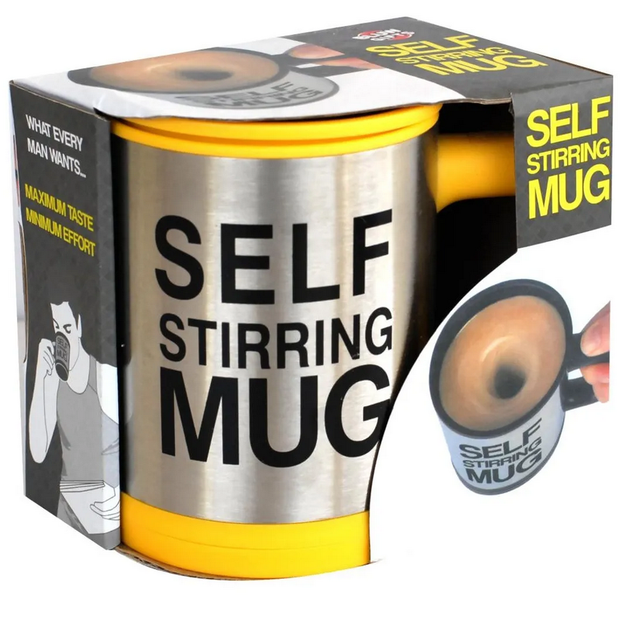 Кухоль мішалка SELF Stiring mug (Тип 1) Жовтий метал, пластик, силікон - зображення 5
