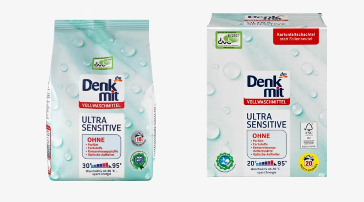 Безфосфатний гіпоалергенний порошок для прання дитячої білизни DenkMit Ultra Sensitive 20 прань - Фото 3 Безфосфатний гіпоалергенний порошок для прання дитячої білизни DenkMit Ultra Sensitive 20 прань - изображение 3