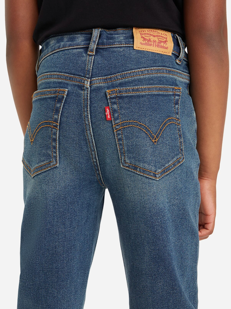 Jeansy mom fit młodzieżowe dziewczęce Levi's Lvg Mini Mom Jeans 4EG377-BIU 134-140 cm Ciemnoniebieskie (3666643045876) - obraz 3