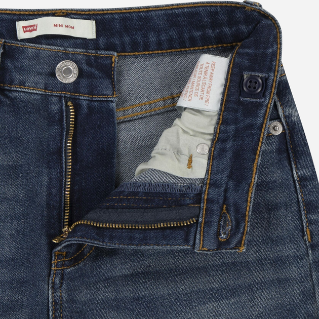 Jeansy mom fit młodzieżowe dziewczęce Levi's Lvg Mini Mom Jeans 4EG377-BIU 134-140 cm Ciemnoniebieskie (3666643045876) - obraz 6